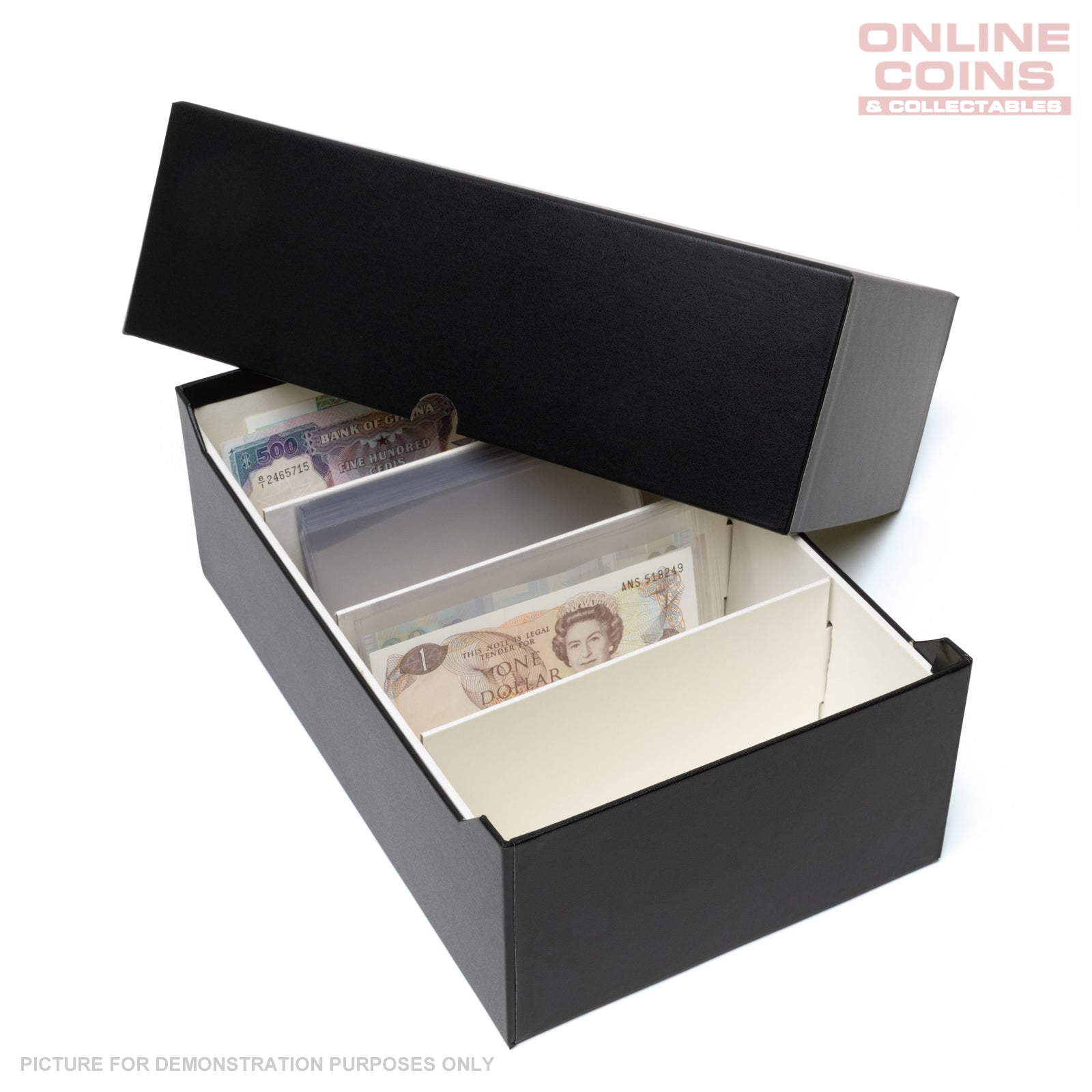 Lighthouse Logic Archive Box For 500 Banknotes - Black